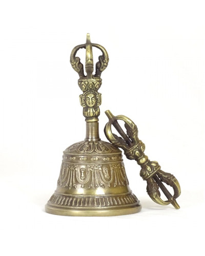 Cloche tibétaine bronze 17 cm
