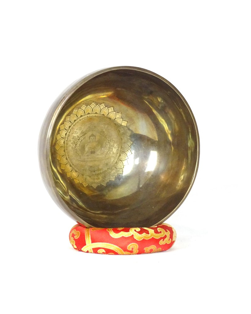 Bol Chantant Tibétain 7 Métaux - Fait Main Népal - ⌀10cm Avec Maillet Et Coussin - Méditation/Guérison