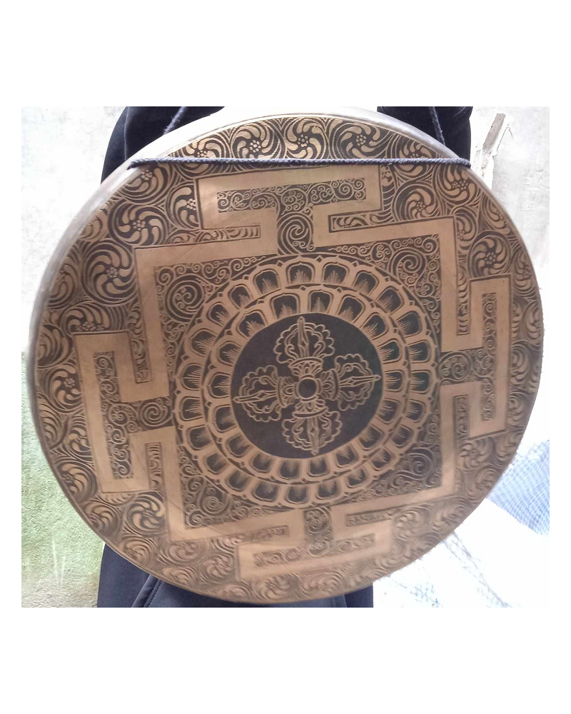 Gong gravé Double Dorje 50 cm