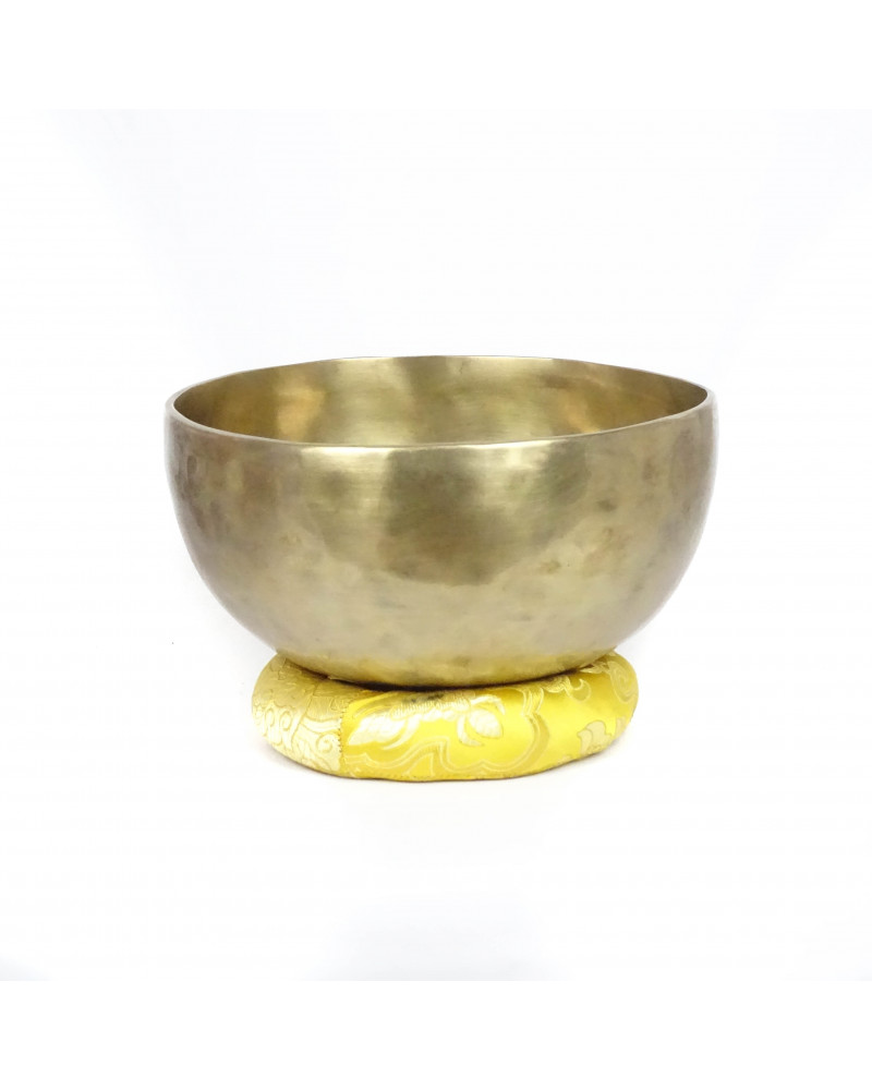 Bol chantant tibétain naturel 19 cm 7 métaux chakra Gorge